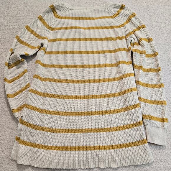 Goodthreads Cotton Shaker Stitch Pullover Sweater Women's L V-neck Striped - Picture 11 of 11